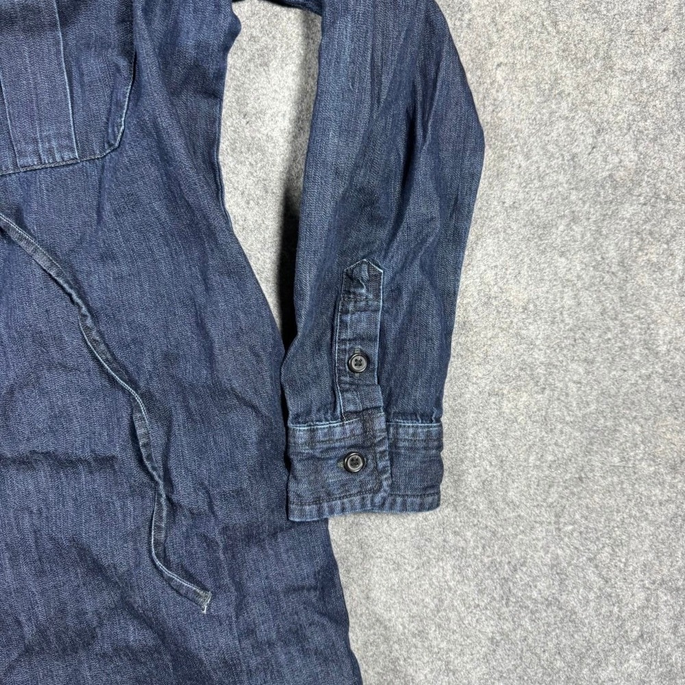 Denim & Supply Ralph Lauren Lace Up Denim Shirt Dress Dark Wash Women Large - Picture 3 of 10